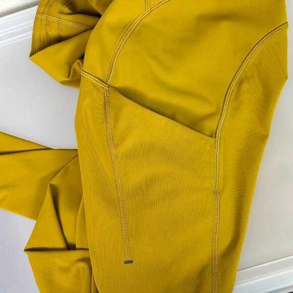 Lululemon 2021 Power Thru High Rise Leggings Gold Spice - Picture 9 of 12